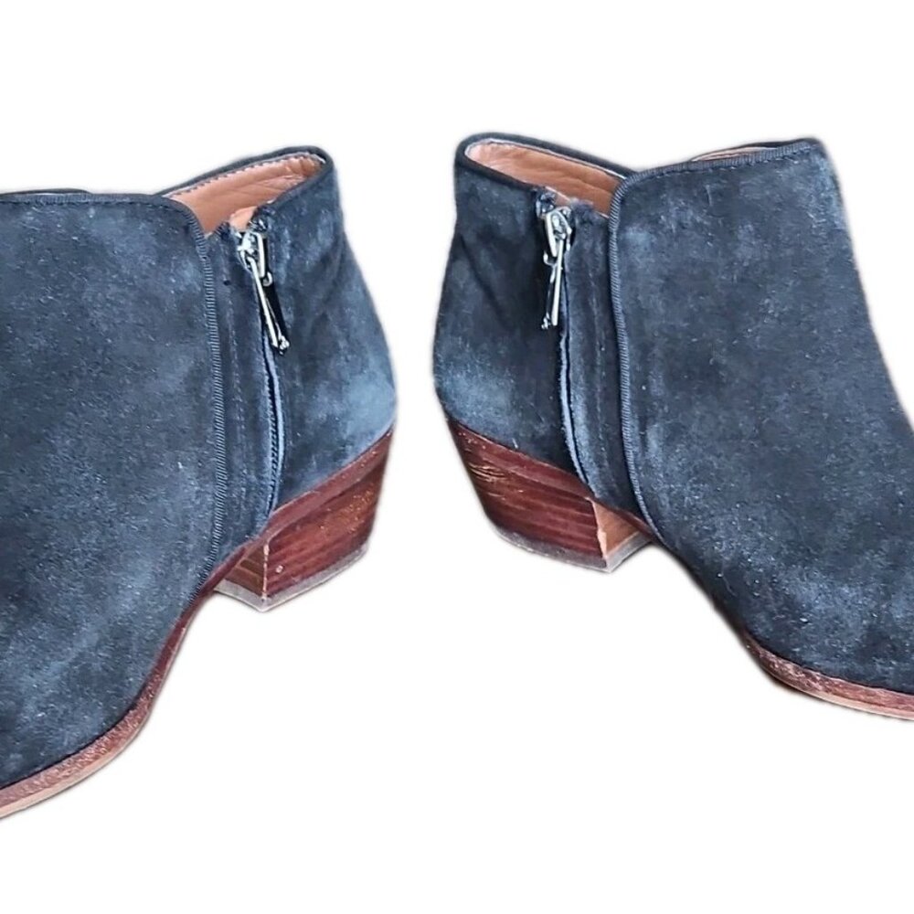 Sam Edelman Petty Ankle Booties Womens Size 8M EUR 38 Black Suede Leather Zip - Picture 5 of 8